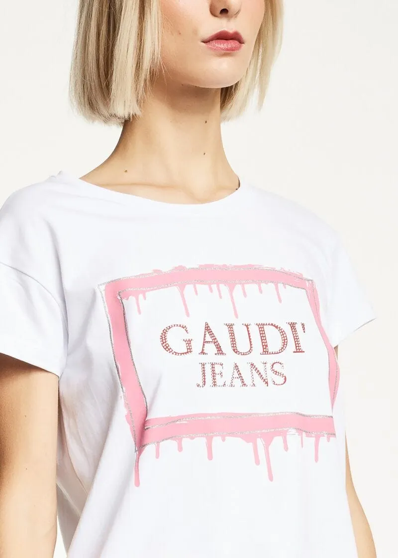 T-shirt con orlo stondato