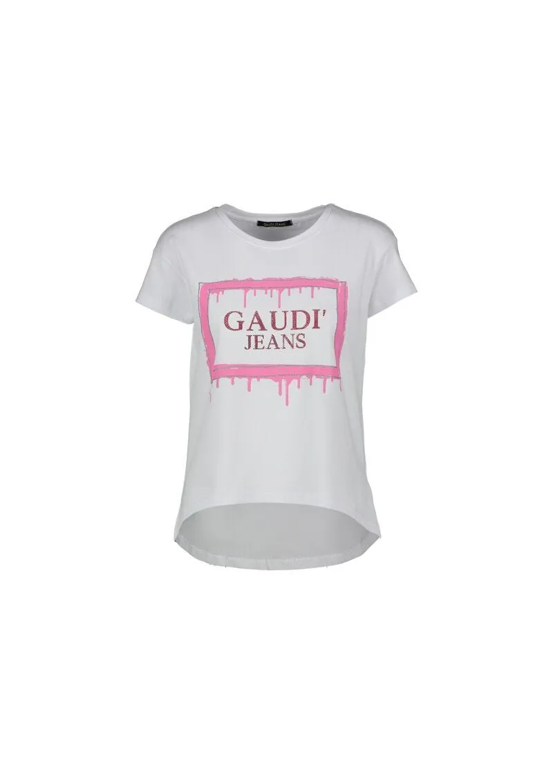 T-shirt con orlo stondato