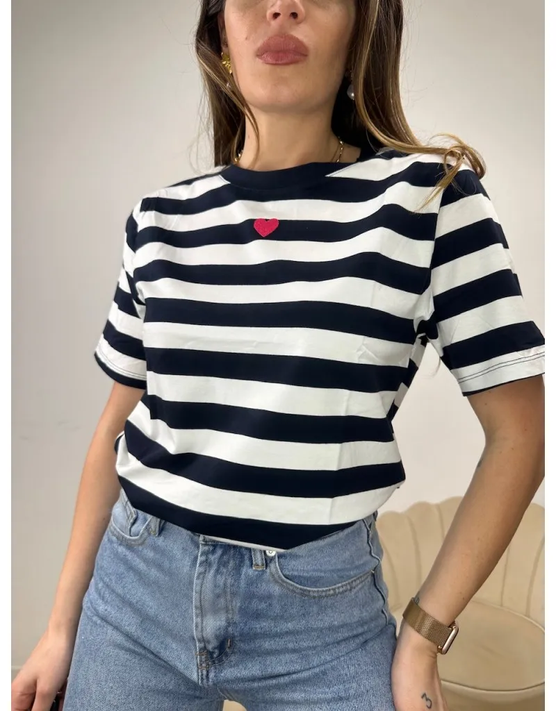 T-SHIRT KAMY BLU/BIANCO