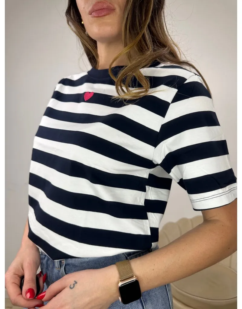 T-SHIRT KAMY BLU/BIANCO