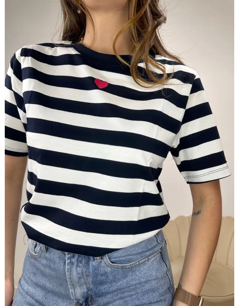 T-SHIRT KAMY BLU/BIANCO