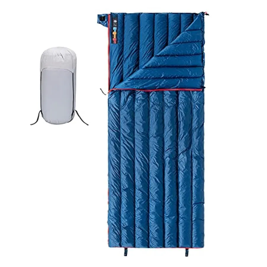 Tentock Sacco a Pelo da Campeggio Caldo Leggero Solo 570 g Impermeabile Rettangolare Sacchi a Pelo in Piuma D’Oca Super Caldo In