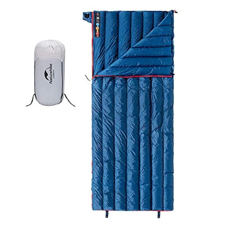 Tentock Sacco a Pelo da Campeggio Caldo Leggero Solo 570 g Impermeabile Rettangolare Sacchi a Pelo in Piuma D’Oca Super Caldo In