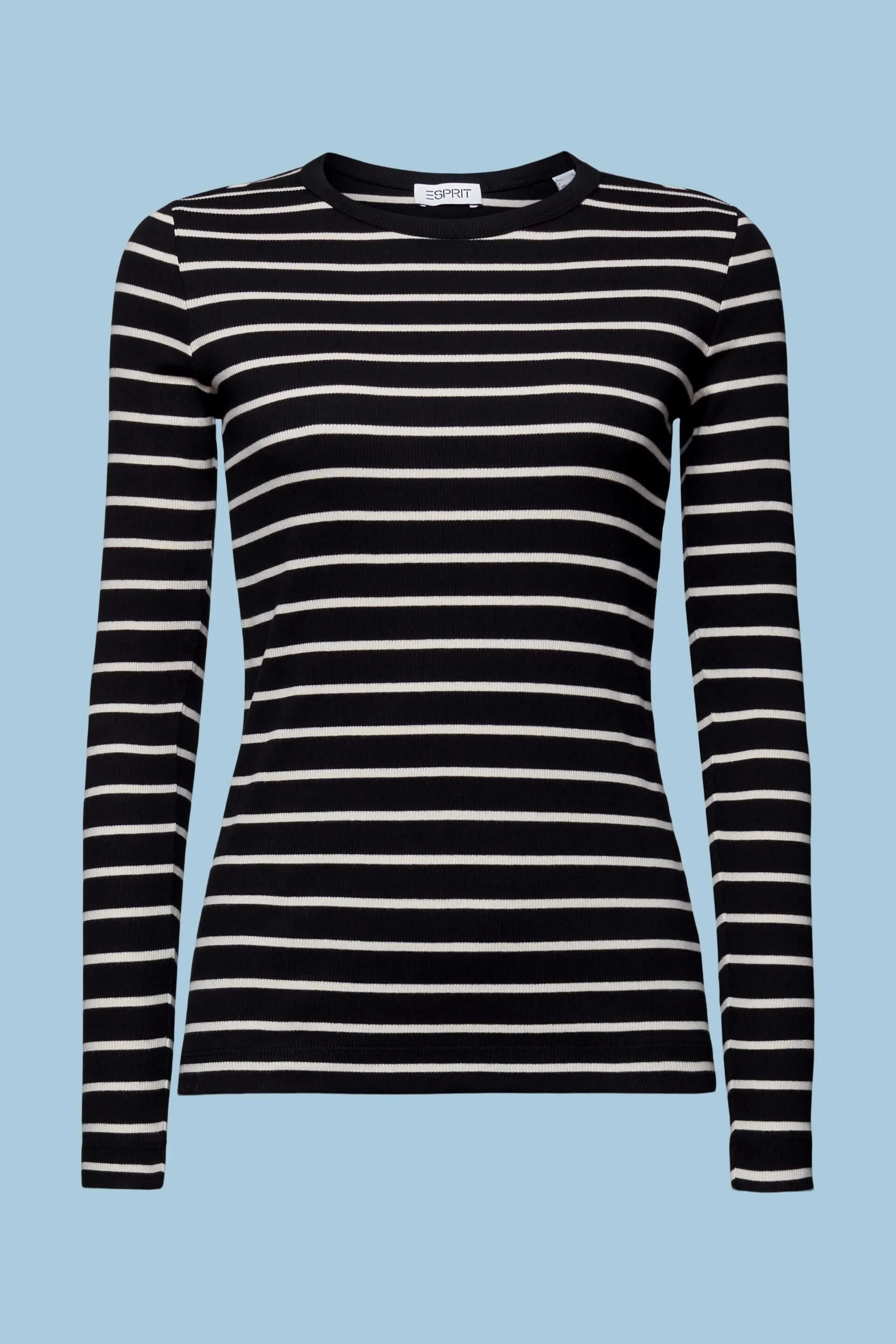 Top a righe in maglia a coste