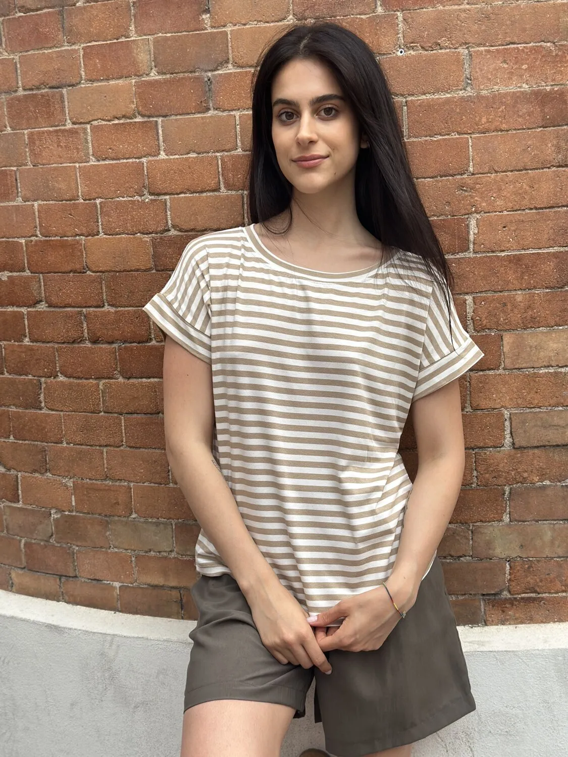 Tshirt scatolina a righe – Haveone