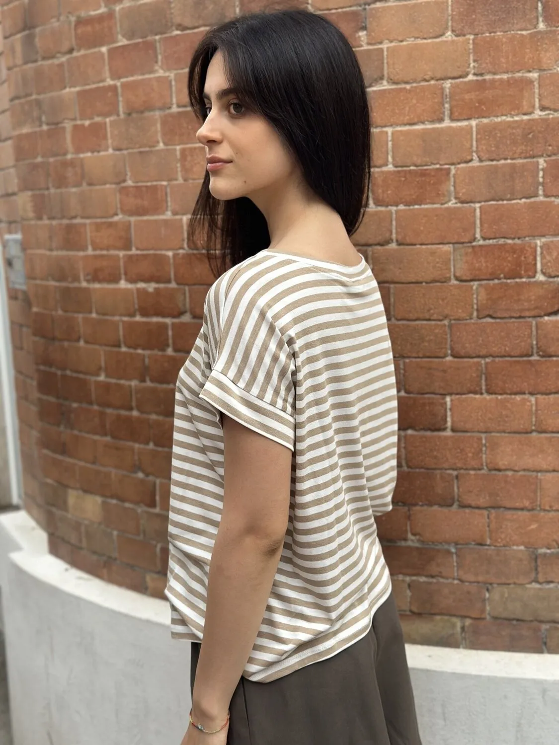 Tshirt scatolina a righe – Haveone