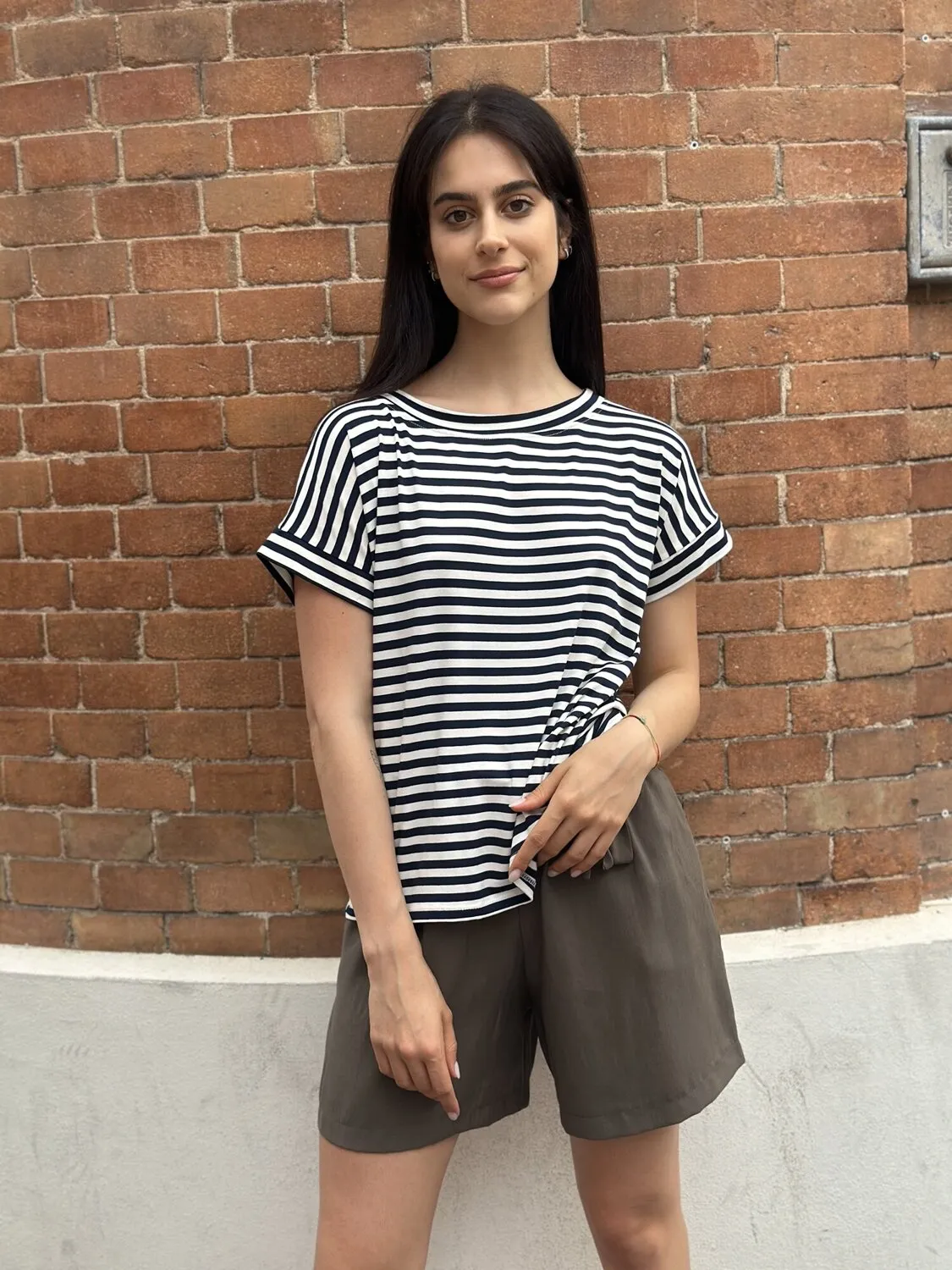 Tshirt scatolina a righe – Haveone