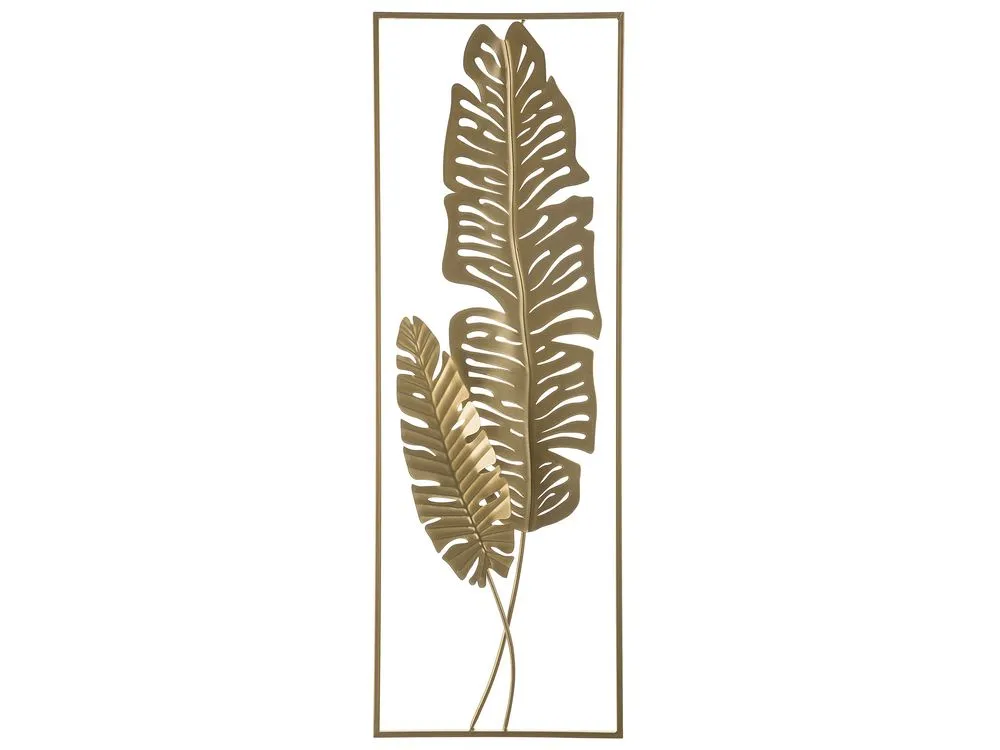 Wall Decor Leaf PALLADIUM Metal Gold 90 cm