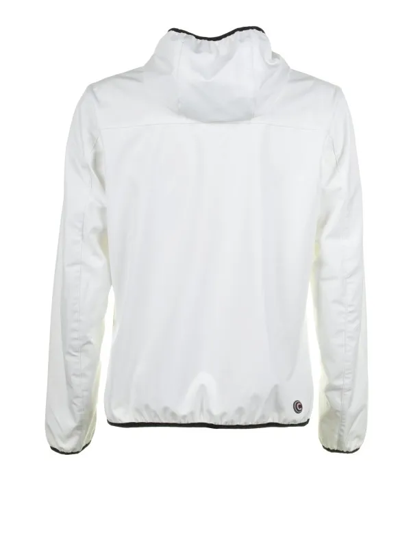 White softshell jacket with hood